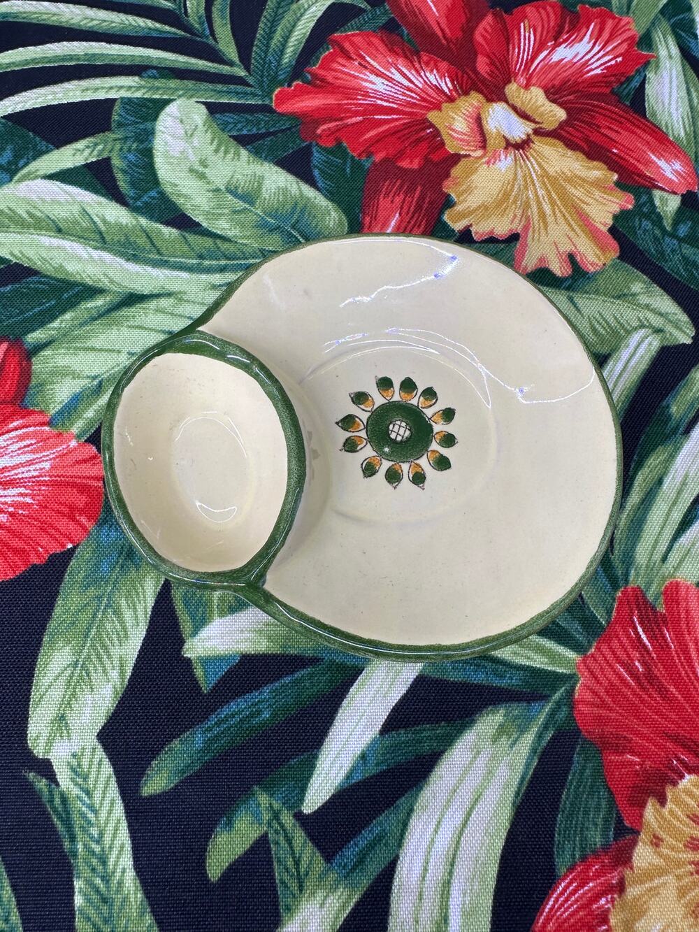 Vintage Cortona Hand Painted Divided Bowl Made in Italy